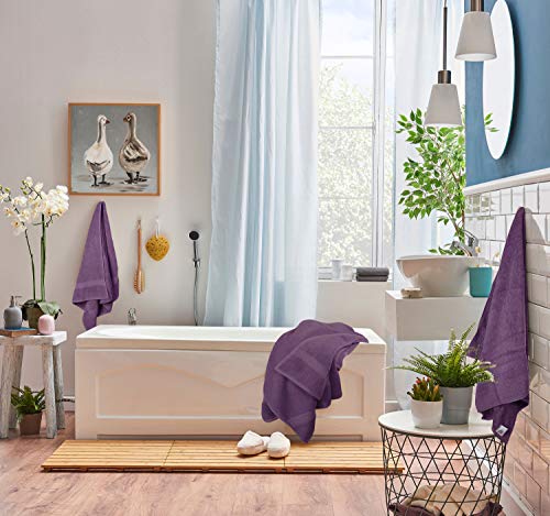 Utopia Towels 8 Piece Luxury Towel Set – Majestic Plush, Super Absorbent & Quicker-to-Dry, Thick 100% Ring Spun Cotton Towels for Bathroom, Spa & Hotel – 2 Bath, 2 Hand, 4 Washcloths, Plum - color: Plum, size: 8 Pieces Towel Set