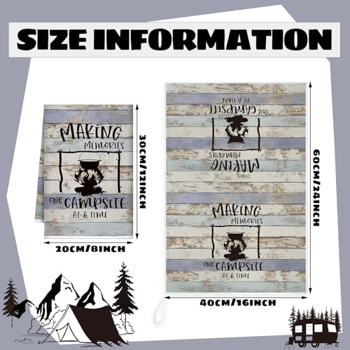 Boyiee Set of 6 Camping Kitchen Towels Happy Camper Tea Towels Absorbent Farmhouse Dish Towels with Funny Sayings 24 x 16 Inches Camping Hand Towels for RV Campers Lovers Gifts Accessories Decorations - color: Rustic
