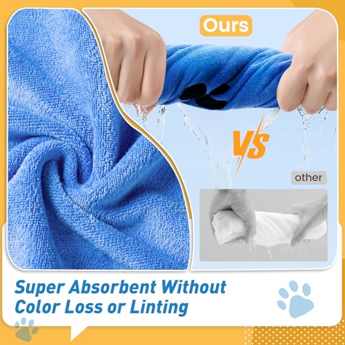 Pet Shower & Bath Supplies，Dog Shampoo Brush Set with Towel, Washing Gloves,Comb for Dogs and Cats (Blue) - color: blue, size: M