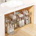 Vtopmart 4 Pack Higher Bathroom Under Sink Plastic Pull-Out Organizer (S-Higher) - color: Transparent, size: S-Higher (4 Pack)