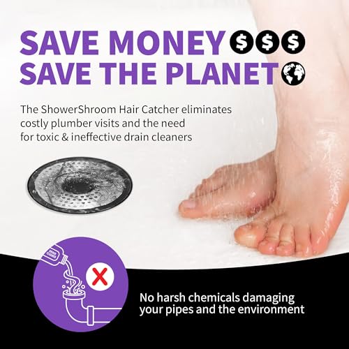 ShowerShroom SHSULT755 Ultra Revolutionary Shower Hair Catcher Drain Protector, No Size, Stainless - color: Stainless