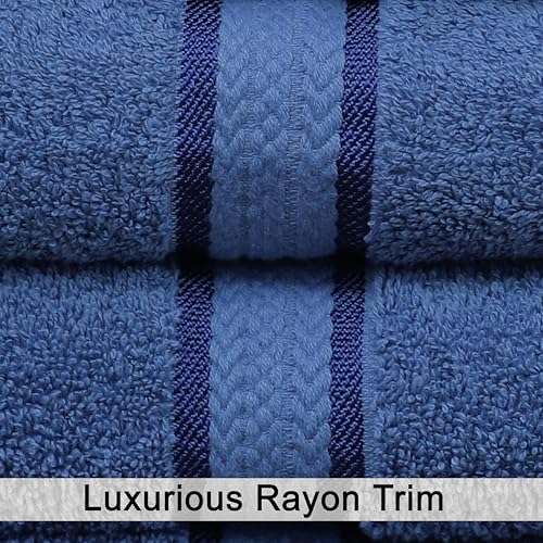 COTTON CRAFT Ultra Soft Hand Towels - 6 Pack Luxury Hand Towels - 100% Cotton Plush Absorbent 580 GSM Large Towel - Quick Dry Durable Machine Washable - Bathroom Kitchen Gym Spa - 16 x 28 - Blue - color: Blue, size: 6 Pack Hand Towels