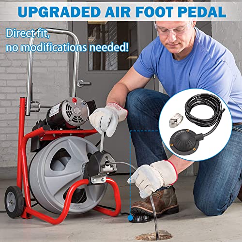 Air Foot Pedal, FEITON Air Foot Pedal Switch for Air- activated Drain Cleaning Machines, with 8' Long Hose for Ridgid K-400, K-380, K-3800, K750, K-7500, General, Spartan, Electric Eel, Trojan - color: Air Foot Pedal