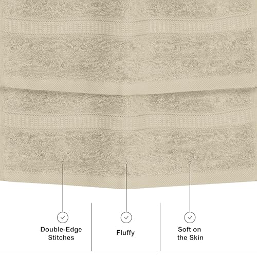 GOLD TEXTILES Premium Hand Towels for Bathroom -100% Ring Spun Cotton (Sand,4 Pack, 16x30 Inches) Luxury Soft Absorbent & Quick Dry, Bathroom Hand Towel Perfect for Hotel, Salon, Gym & Spa - color: Sand, size: 4 Pack 16x30