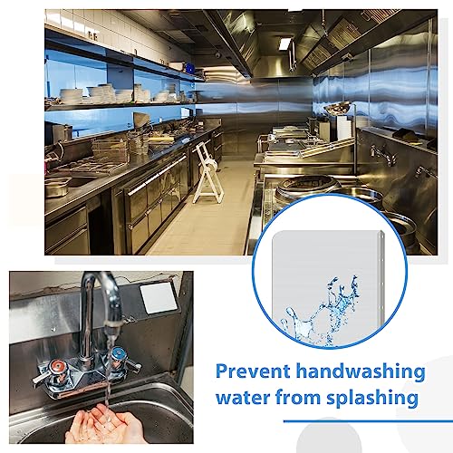 Amylove 15 x 20 Inch Stainless Steel Splash Guard Stainless Steel Wall Mount Guard with Screws Screws for Bathroom Sink Side Sink Splash Prep Sinks Protector for Commercial Kitchen Restaurant - size: 15 x 20 Inch