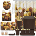 XLHOMO Bathroom Set - 26PC Bathroom Set with Shower Curtain and Rugs, Bathroom Accessory Set, Brown Bathroom Accessories Set, Trash Can & Soap Dispenser - style: Traditional