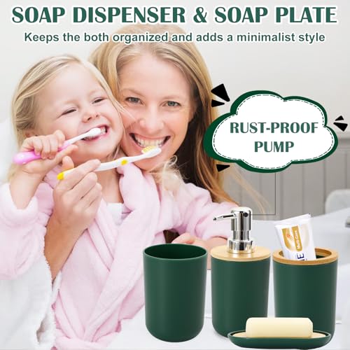 iMucci Bathroom Accessories Dark Green Bathroom Sets with Shower Curtain and Rug,Shower Curtain Set,Bath Rugs Home Decor - size: Bath Set+Shower Curtain+Bath Rug, style: Dark Green1