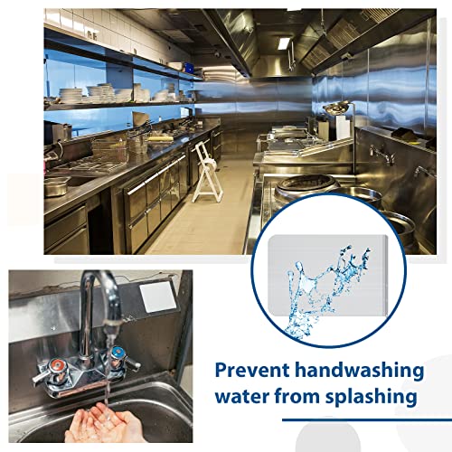 Therwen 2 Pcs Stainless Steel Side Splash Guard for Kitchen Sink 15 x 12 Inch Wall Mount Guard with Screws Commercial Restaurant Bar Hand Wash Sink and Compartment Prep Splash Protector Supply - size: 15 x 12 Inch