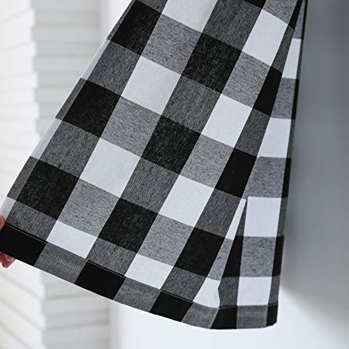 3 Pc Cotton Classic Country Farmhouse Kitchen Window Curtain -Black & White Buffalo Check Tier & Valance Set, 54" x 18" / 27" x 36" - color: Plaids Black&white, size: 27"W x 36"L (Pack of 3)