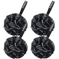 AmazerBath Loofah Sponge 75g/Piece, Loofah for Men Body Scrubber - Bath Sponge Loofa Set of 4 Black (Large) - style: Black