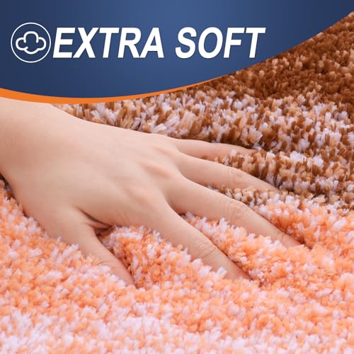OLANLY Small Bathroom Rugs Mat 24x16, Extra Soft Absorbent Microfiber Bath Rugs, Rubber Backing, Quick Dry, Machine Washable Bath Mat for Bathroom Floor, Tub and Shower, Home Decor Accessories, Orange - color: Orange, size: 24" X 16"
