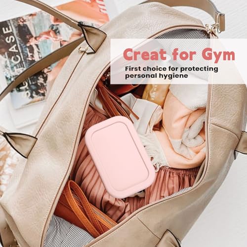 Large Travel Soap Case Leak Proof, Silicone Shampoo Bar Holder, Soap Container with Draining Layer, Slip-Resistant Portable Bar Soap Holder for Shower, Bathroom, Gym, Camping(Pink) | Soap Container with Draining Layer, Slip-Resistant Portable Bar Soap Hol