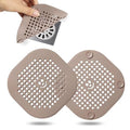 2 Pack Drain Hair Catcher Silicone Shower Drain Protector Sink Drain Strainer Hair Stopper for Shower Kitchen Bathroom Tub Brown 5.5 x 5.5 x 0.04 inches - color: Lightbrown