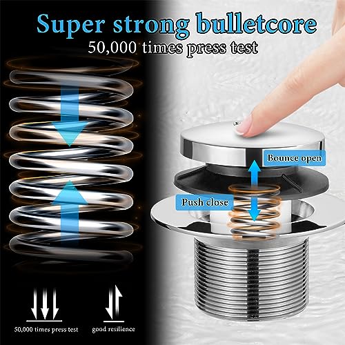 Tip Toe Bathtub Drain Conversion Kit Assembly, Tub Drain Plug Trim Set Bath Tub Drain Stopper with Two-Hole Overflow Faceplate (Chrome Plated) - color: Chrome Plated