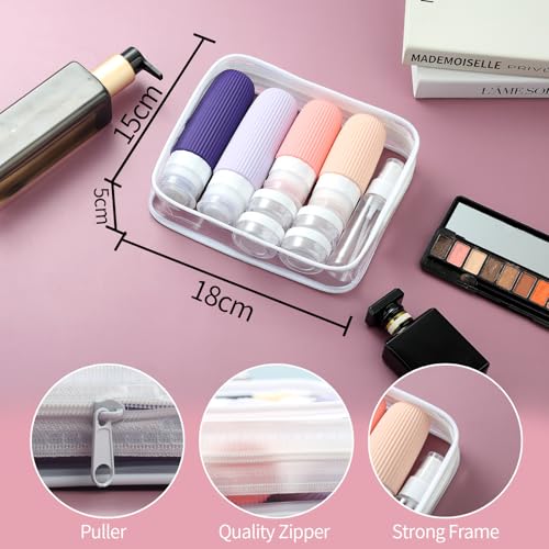 Mrsdry 16 Pack Travel Bottles Set, TSA Approved Leak Proof Silicone Squeezable Containers for Toiletries, Refillable Travel Accessories for Conditioner, Shampoo, Lotion & Body Wash Accessories - color: Purple, size: Mudium
