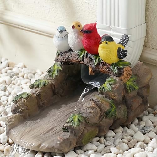 Cardinal Bird Statue Gutter Diverter Rain, Resin Gutter Extender Diverter,Deco Gutter Extension Downspout, Splash Block, Perfect Rain Gutter Downspout Extension for 3"x4" Downspouts - color: Multi Cardinal
