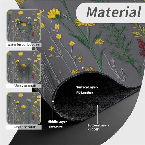 Faucet Fast Absorbent Pad - Colorful Wildflower , Suitable For Kitchen, Bathroom, Island And Other Scenes - color: Colorful Wildflower