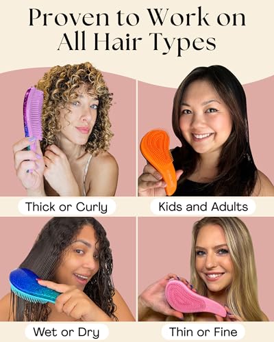 Lily England Teen Girl Gifts Trendy Stuff - Gentle Detangler Hair Brush for Curly, Thick, Straight & Natural Hair - Attractive Gift for Teen Girls with Flexible Bristles for Wet & Dry Hair, Rose-Gold - color: Rose Gold Metallic