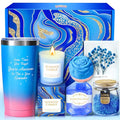 Gifts for Women, Luxury Birthday Gifts for Mom Sister Girlfriend Grandma Bestie Daughter Her, Self Care Relaxing Spa Gift Basket, Care Package, Anniversary Gift Set(Blue)
