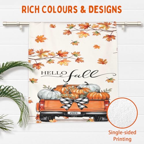 Fall Hand Towels for Bathroom Pumpkin Thanksgiving Harvest | 14.4x28.3 Inch，Set of 2 ，Polyester Cotton，Breathable，Skin-Friendly，for Autumn Holiday Kitchen Hotel Gym Spa Decor - color: Fall Pumpkin