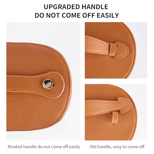 Large Makeup Bag Organizer, PU Leather Makeup Case with Removable Dividers, Waterproof Travel Cosmetic Bag (Khaki) - color: Khaki
