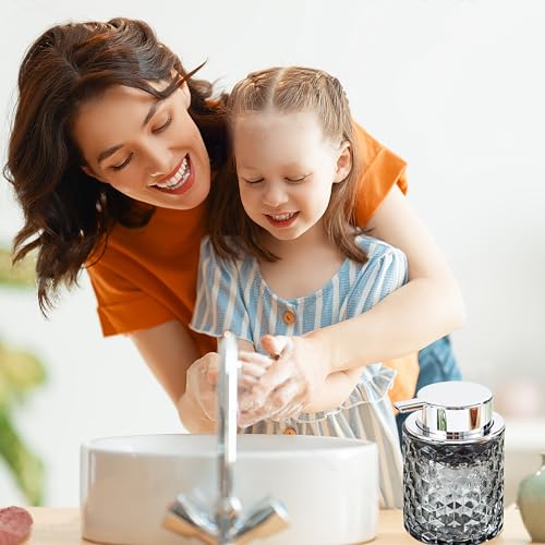 Malachi Foaming Hand Soap Dispenser, Refillable Clear Glass Foam Pump Bottle for Hand Soap, Dish Soap, Body Wash, Shampoo, Facial Cleanser & Baby Wash, Multi‑use for Bathroom, Kitchen & Commercial Use - color: Black