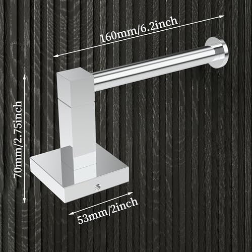 RUACQ Toilet Paper Holder Wall Mount,Square Base Tissue Roll Holder for Bathroom,Toilet Roll Holder Stainless Steel(Chrome) - color: Chrome, size: Wall Mount