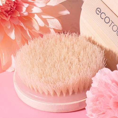 EcoTools Dry Body Brush for Circulation, Dead Skin Removal + Green Delicate EcoPouf Made with Recycled Netting for Cleansing and Exfoliating Sensitive Complexion, Self-Care Gifts - color: Green