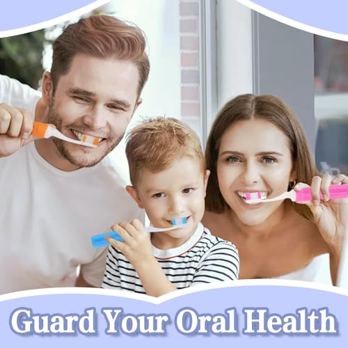 Travel Toothbrush, 3PCS Travel Toothbrush Set, Mini Toothbrush Soft Portable Toothbrushes Travels with Tooth Brush Cover Small Folding Toothbrushes Individually Wrapped for Camping Home - color: Styleb Pink+orange+blue, size: 1 Count (Pack of 3)