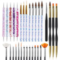 Artdone 31pcs Nail Art Brushes Tools Set Dotting Tools for Gel Polish | Dust Brush,Striping Brushes for Long Lines, Drawing Pen Design supply - color: 31Pcs
