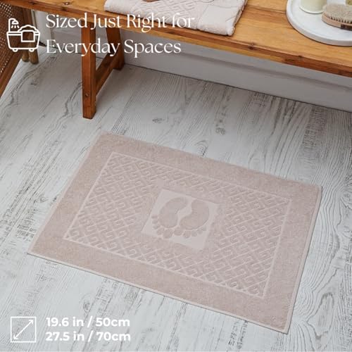 100% Turkish Cotton Bathroom Floor Towel, 2 Pack, Soft Bath Mat Towel Quick-Drying, Machine Washable, Absorbent, Hotel & Spa Quality, 20x27.5 (2, Camel) - color: Camel, size: 2Pack