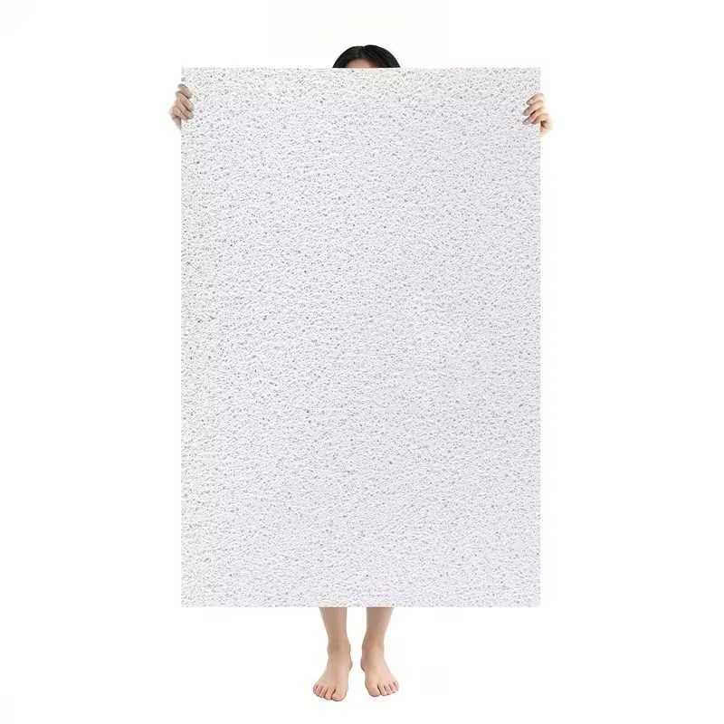 Shower Mat Non Slip: 59 x 34.5 Inch Extra Large Shower Mats for Inside Shower with Drain Hole - Soft PVC Loofah Anti Slip Shower Stall Mat for Walk-in Shower and Bathroom, Quick Drying - color: White, size: 59" x 35.4" (Rectangular)