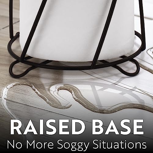 BROOKSTONE, Stylish Toilet Paper Holder, Freestanding Bathroom Tissue Organizer, Minimalistic Storage Solution, Modern Trending Design [Holds MEGA Rolls] - color: Matte Black Spiral