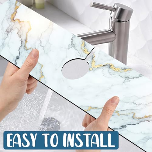 Faucet Mat for Kitchen Sink Absorbent Splash Guard Bathroom 23.5"X5.5" - size: 23.5" x 5.5"