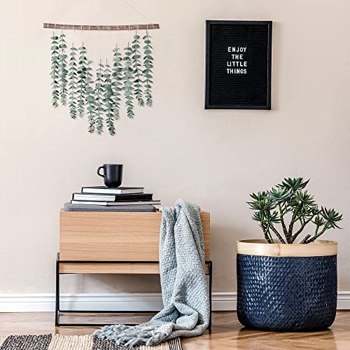 Sggvecsy 17.7‘’Eucalyptus Wall Hanging Artificial Eucalyptus Plant Fake Greenery Vine Boho Wall Decor for Apartment Bathroom Bedroom Kitchen Farmhouse Home Living Room Office Decorations - color: Color New