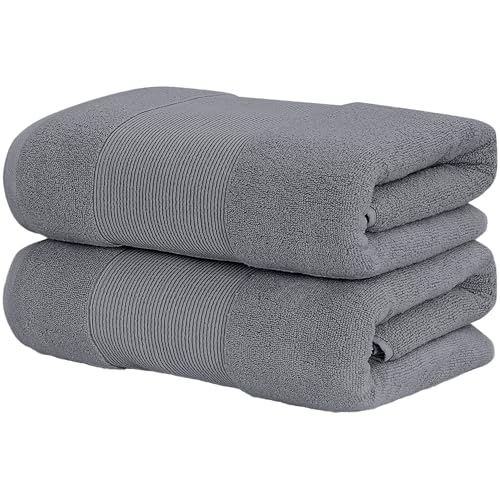 Modern Threads - Air Cloud 2-Pack 100% Zero-Twist Cotton Bath Sheet Set - Super Absorbent & Quick Dry - 500 GSM - Soft & Plush, Charcoal - color: Charcoal, size: 2-Pack Bath Sheet