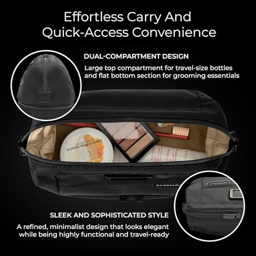 Briggs & Riley Toiletry Kit - Travel Bags for Women & Men, Organizer for Vacation, Dopp Kit for Bathroom Accessories, Makeup, & Skincare