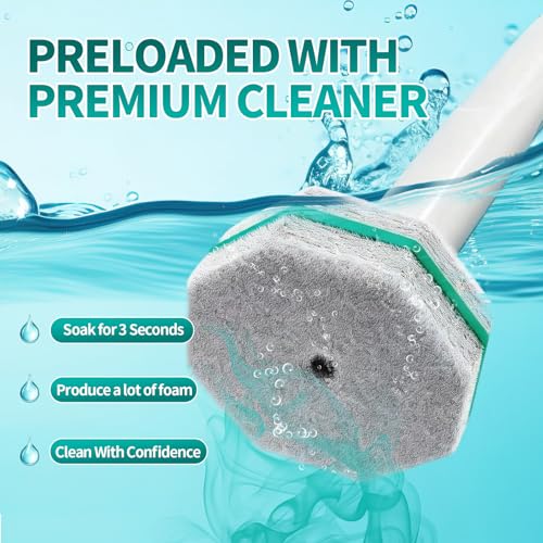 Disposable Toilet Brush, Toilet Bowl Cleaning System with 48 Count Wand Refill, Clean Brush Starter Kit with 1 Toilet Wand, 1 Storage Caddy and 1 wall Sticker (White) - style: Green-Toilet brush+48 refills