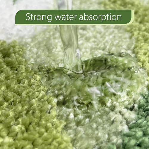 Sage Bathroom Rugs - Green Leaves Bath Mat Soft & Water Absorbent Bath Rug with Non Slip Back for Wash Basin Shower Room Bathtub Floor Bedroom Doormat 17.5 x 25.5 inch - color: Leaves Sage, size: 1'6" x 2'2" (Rectangular)