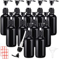 Tanlade 24 Pcs Glass Pump Bottle Dispenser 4 oz Travel Bottles with Pump Refillable Glass Containers for Toiletries Lotion Liquid Soap Shampoo Essential Oils Cosmetic Travel Accessories(Black) - color: Black
