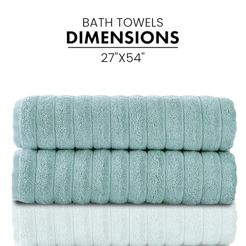 Classic Turkish Towels CTT Premium 2 Pack Bath Towels Set, Made with 100% Turkish Cotton, Spa & Hotel, Quick Drying Towels, Absorbent & Comfy | 27"x54" (Spa Green) - color: Spa Green, size: 2-Piece Bath Towel Set