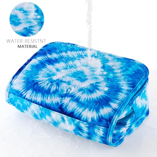 Tie Dye Hanging Toiletry Bag for Girls, Travel Toiletry Bag for Teen Girls Cosmetic Makeup Waterproof Wash Bag Traveling Toiletries, Blue Heart - color: Blue Tie Dye Heart