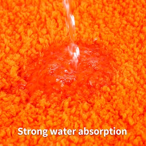 Bathroom Rugs Sets 3 Pieces Microfiber - Upgrade Non-Slip Thermo-Plastic Rubber Bottom- Quick Dry - Machine Wash for Bedroom, Tub, Living Room (Orange) - color: Orange