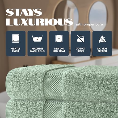 White Classic Luxury Bath Towels Set of 4 Large - 700 GSM Cotton Ultra Soft Bath Towels 27x54 | Highly Absorbent and Quick Dry | Hotel Towels for Bathroom Luxury, Plush Mint Green - color: 11: Mint Green