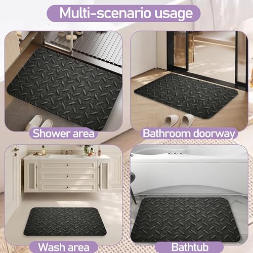 Fun Patterns Bathroom Rugs, Fast-Absorbing Bath Mat, Quick-Dry Non-Slip Thin Rug for Bathroom Floor Kitchen 17"x30" - color: Fun Patterns