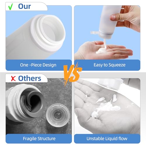 17 Pack Silicone Travel Bottles Kit for Toiletries, TSA Approved Travel Size Portable Refillable Pouch Containers Leak Proof Accessories Essentials Set for Shampoo Conditioner Lotion White