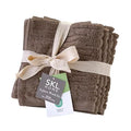 SKL Home CloudSoft Cotton Luxury 4 Pc Wash Set for Bath & Gift, Mink Brown - color: Mink Brown, style: Wash Cloths (Set of 4)
