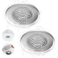 TRAPMATE 2 Pack Bathroom Sink Drain Strainer, 4.4" Fast Drainage Shower Drain Hair Catcher, Anti-Slip Bathtub Drain Hair Catcher, Stainless Steel Shower Drain Cover for Tub, Sink (Patented Product) - color: Silver Silver