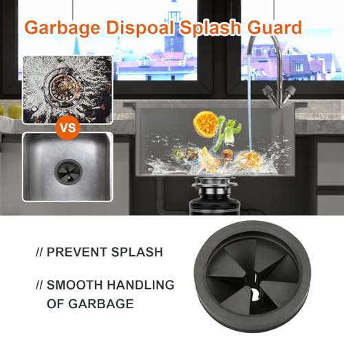 2 Pcs Garbage Disposal Splash Guard Sink Baffle, 3 1/8" Removable Garbage Disposal Rubber Drain Insert, Replacement Waste Food Garbage Disposal Parts for Waste King Whirlaway and GE Models - color: Black 3 1/8" 2pack