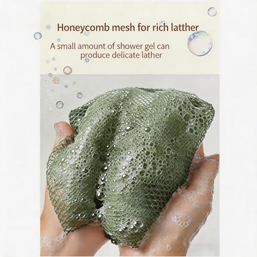 Exfoliating Bath Towel Set for Women Strong Cleaning Back Scrubber - color: Light Green